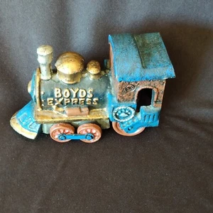 Vtg Boyds Bears Cast Iron Express Train Locomotive 6 Inches Long x 3 Inches Tall - Picture 1 of 6