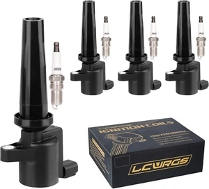 Set of 4 Ignition Coil Pack and Spark Plugs Fits for Ford Fusion Escape C-Max Tr - Picture 1 of 5