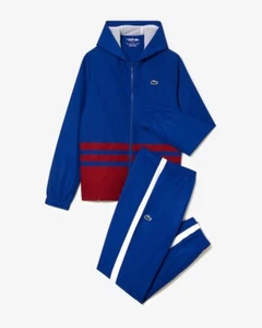 Lacoste Mens Tracksuit Set Joggers & Hoodie Blue Red Size M L XL XXL WH7566 - Picture 1 of 9