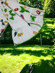 VTG 70s Utica 2 Standard Pillowcases Ruffled Strawberries Floral Multi USA New  - Picture 1 of 24