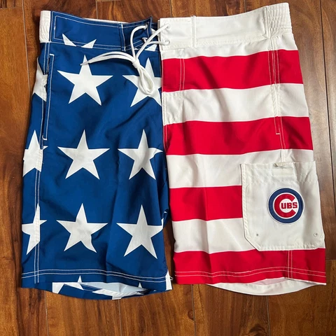 Chicago Cubs MLB Baseball Swim Trunks Mens Sz M Medium Mesh Lined Cover