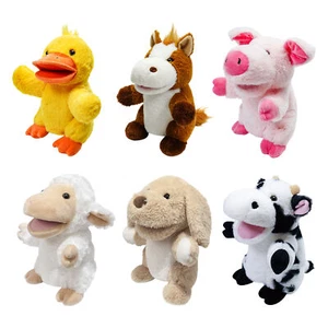 1x Animal Hand Puppet Cute Soft Animal Plush Toy Hand Puppet with Working Mouth - Picture 1 of 18