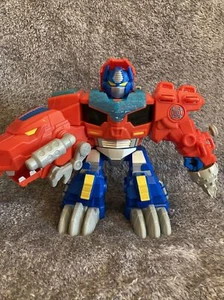 Transformers Rescue Bots Optimus Prime T-Rex Dinosaur 9" Figure Playskool As Is - Picture 1 of 14