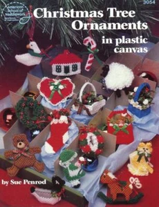 ASN CHRISTMAS TREE ORNAMENTS IN PLASTIC CANVAS 26 DESIGNS OOP - Picture 1 of 2