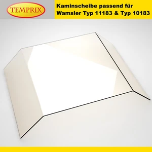 Kaminglas für Wamsler Typ 11183 & 10183 Gebogen Kaminscheibe Sichtscheibe Ofen - Bild 1 von 4