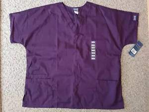 Cherokee scrub womens V-Neck Top XL Purple 4700 EGGW Classic Traditional New - Picture 1 of 14