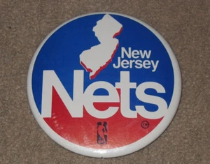 VINTAGE 1978/1979 - 1989/1990 NEW JERSEY NETS ☆RARE☆ 3 1/2" NBA PIN BUTTON - Picture 1 of 1