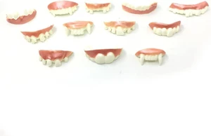 12Pcs Fake Teeth Funny Fake Teeth Ugly Fake Teeth Bob Teeth Vampire Denture Teet - Picture 1 of 12
