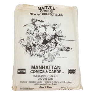 Marvel Comics Manhattan Comics & Cards 1989 Comic Sack White Paper 9x12 Inch - Picture 1 of 9