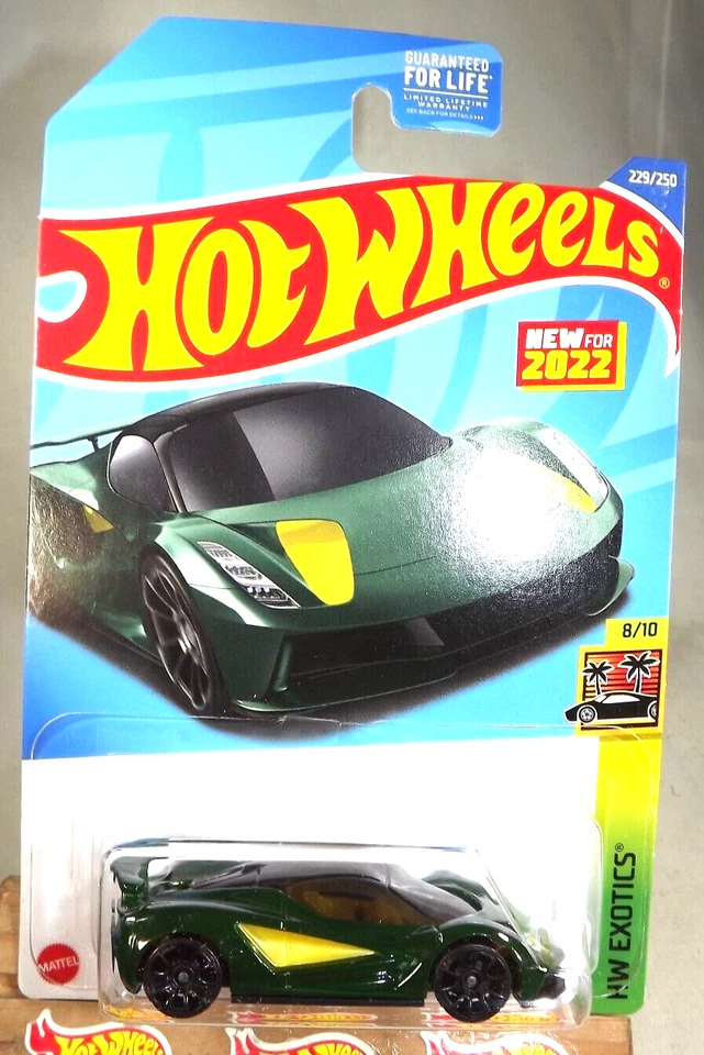 2022 Hot Wheels #229 HW Exotics 8/10 LOTUS EVIJA Green w/Black Trap5 Spoke Wheel - Image 1 of 4