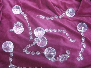 8 Glaskugel Facetten Glas Kugel, 40 mm; Kristall Lampe Hängekugel Kugelkette - Bild 1 von 7