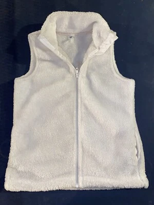 Chaleco Suéter Tejido Crema Azul Marino Antiguo Grande Usado en Excelente Condición 10-12 Vellón Peludo Difuso para Niñas Foto 1 de 3