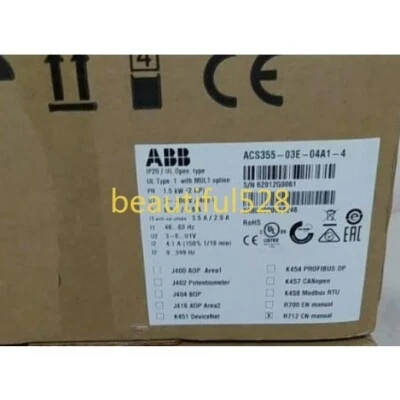 New 1PC ABB ACS355-03E-04A1-4 380V 1.5KW Inverter Expedited Shipping - Image 1 of 4
