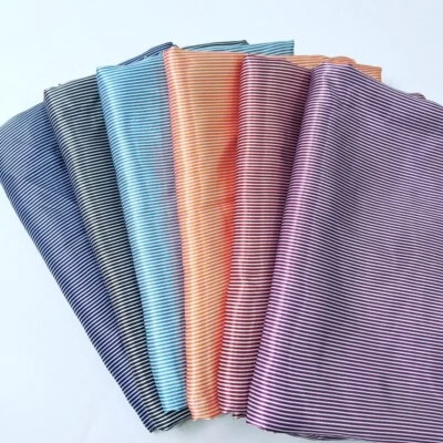 1 yard X 1.48 meter Thin Striped Satin Material Fabric For Scarf Lining - Image 1 of 4