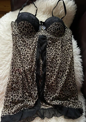 Lencería Babydoll Sexy HOTKISS para Mujer Talla L Estampado Animal Foto 1 de 4