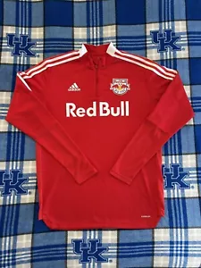Camiseta de fútbol Red Bull para hombre talla grande L roja manga larga cuarto cremallera” - Imagen 1 de 9