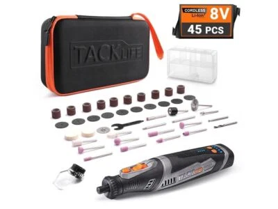 Tacklife Cordless Rotary Tool, 8V Motor 2.0 Ah Li-ion Battery Grinding Drilling