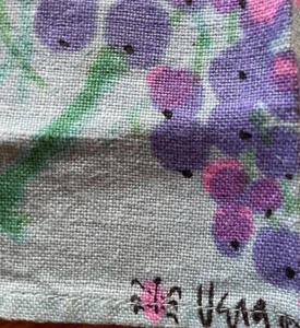 Vtg 60s Mid Century Modern Vera Neumann Linen Tea Towel Berry Series MCM Mod 70s - Picture 1 of 5