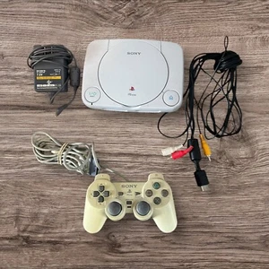 Sony Playstation 1 PS One Slim PS1 Console w/ Controller TEMPERMENTAL LASER READ - Picture 1 of 6