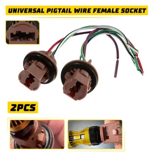 7443 7444 Turn Signal Light Female Socket Holder Wire Harness Pigtail Connector - Picture 1 of 13