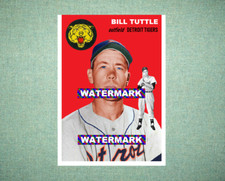 Bill Tuttle Detroit Tigers 1954 Style Custom Baseball Art Card