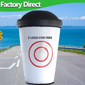 PVC Inflatable Coffee Cup W/Air Blower for Cafe Entrance Advertising Party Event - Picture 1 of 4