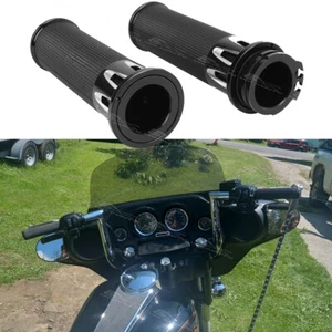 2x Motorcycle 1" HandleBar CNC Hand Grips For Harley Electra Glide Street Glide - Picture 1 of 7