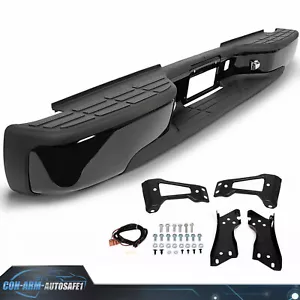 Rear Step Bumper Assembly Black For Chevy Silverado GMC Sierra 1500 2500 99-07 - Picture 1 of 11