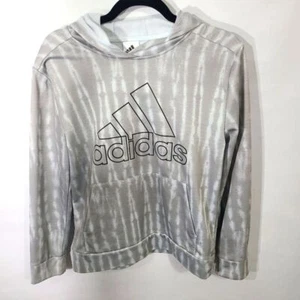 Adidas Kids Boys Size Large Size 14/16 Hoodie Jacket Gray and White Outdoor - Picture 1 of 5