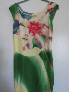 TWENTY ONE SZ.M STRETCH KNIT FLORAL ABSTRACT WATERCOLOR DRESS - Picture 1 of 8