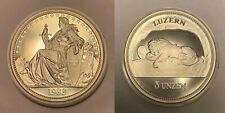 Rare Beautiful 1988 Switzerland 5 Oz Unzen Silver Coin 999 Pure Pur Silver 
