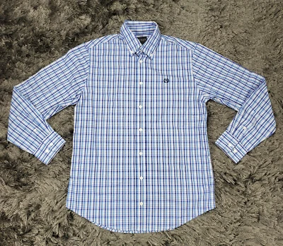 LRL Lauren Ralph Lauren Black Label Shirt Boys 18 Blue Plaid Logo Button Down - Image 1 of 4