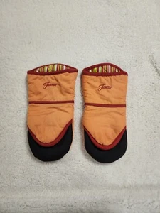 Pair Fiesta Silicone Grip Potholders Oven Mitts See Pics Orang Red Green Stripe - Picture 1 of 6