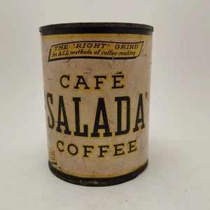 Vintage Salada Coffee Can Wartime Package Cardboard Can RARE FIND - Picture 1 of 8