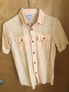 Old Navy Orange Boys Youth Short Sleeve Shirt Size Medium - Picture 1 of 3