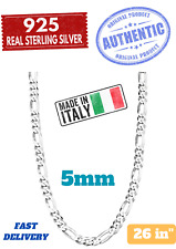 925 Sterling Silver real Italian Silver solid Rope Chain Mens  womans  Necklace