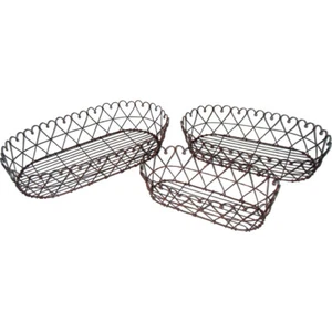 3 cestas de metal marrón vers. Tamaños casa de campo cesta metal cesta decorativa - Imagen 1 de 4