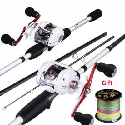 4 Sections 1.98M Fishing Rod and Baitcasting Fishing Reel Rod Combo Fishing Set - Image 1 of 4