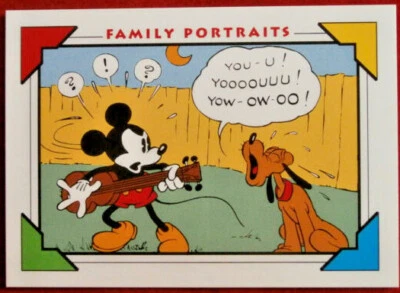 Disney COLLECTOR CARDS - Card #165 - MICKEY MOUSE SERENADING MINNIE - IMPEL 1991 - Image 1 of 2