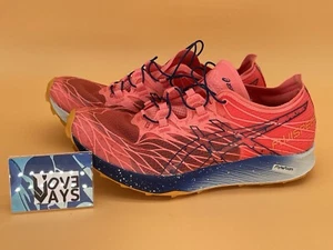 Size 6.5 - ASICS Fuji Speed Papaya Indigo Blue Women Running Shoes NEW - Picture 1 of 7