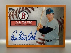 CARLTON FISK 2019 Topps Brooklyn Collection ORANGE ON-CARD AUTO AUTOGRAPH 10/25 - Picture 1 of 2