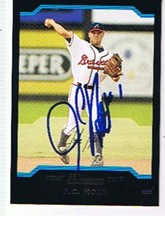 2004 BOWMAN J C HOLT AUTOGRAPHED CARD . BRAVES