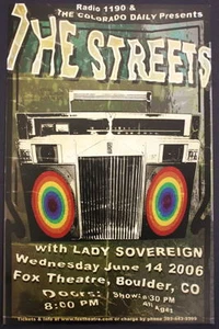 ORIGINAL THE STREETS Fox theatre with Lady Sovereign CONCERT POSTER 2006 - Picture 1 of 1