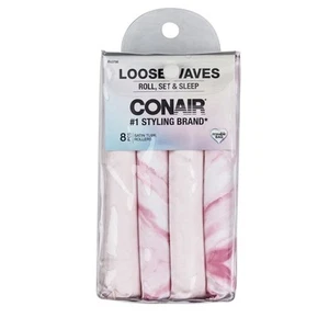 Conair Loose Waves Satin Tube Rollers, Pink, 8 Count - Picture 1 of 5