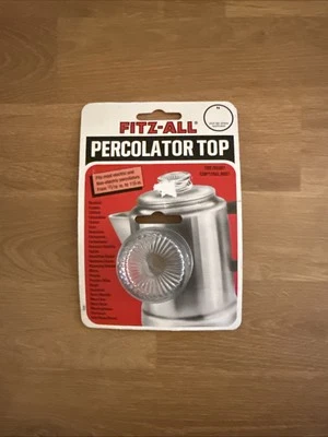 Tapa percoladora de repuesto de vidrio vintage FITZ-ALL #135 (se adapta a 13/16′′–11/2′′) - nueva en paquete Foto 1 de 2