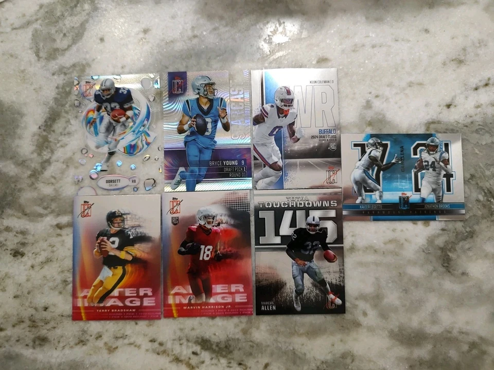 Lot (7) 2024 Topps Signature Class Insert w/Marvin Harrison Jr & Keon Coleman RC - Image 1 of 4