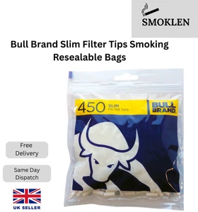 Bull Brand Slim Filter Tips für Zigaretten Tabak Drehen Rauchen Multi Beutel - Bild 1 von 9
