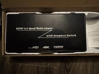 2X HDMI 4x1 Quad Multi-Viewer Switcher Seamless 4 Channel. For Parts/UNTESTED - Image 1 of 4