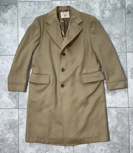 Crombie Vintage Mantel Scotland Made Reine Wolle Formeller Knopfmantel Beige Herren 48 - Bild 1 von 23