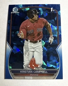 2023 1st Bowman Draft cromo zafiro refractor Kristian Campbell RC SP Medias Rojas - Imagen 1 de 2